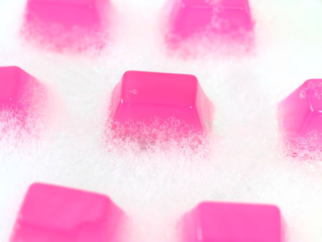 pink bath jellies