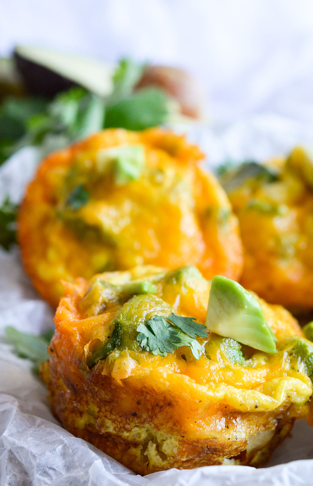 Cheese avocado egg breakfast muffin