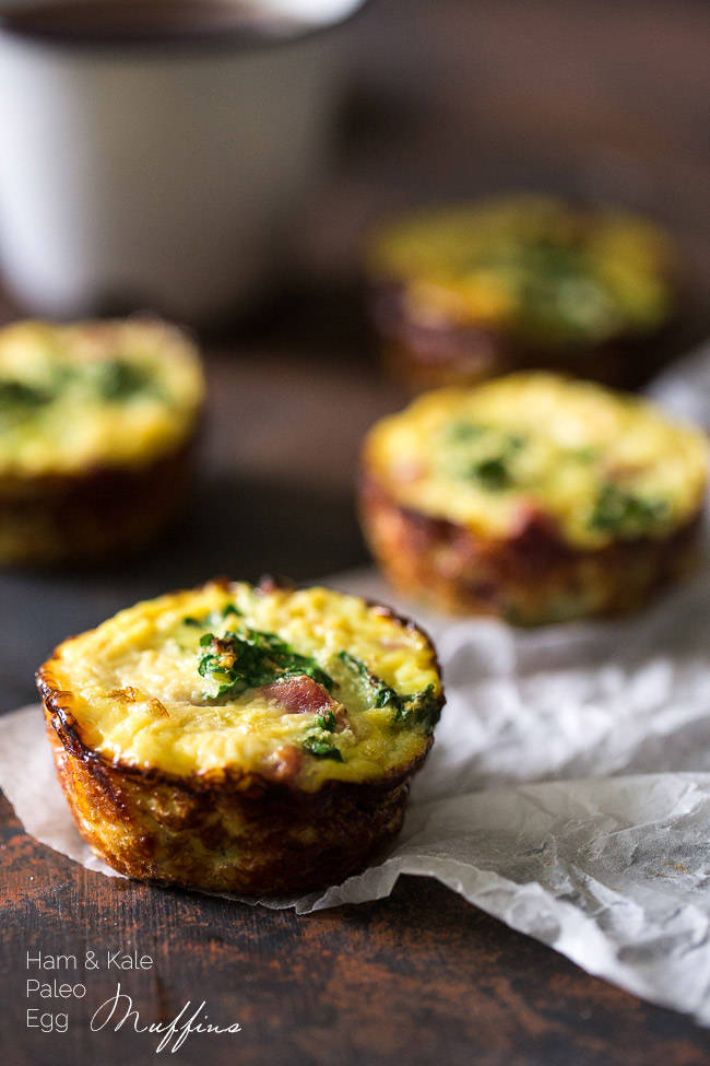 Ham and kale breakfast muffins