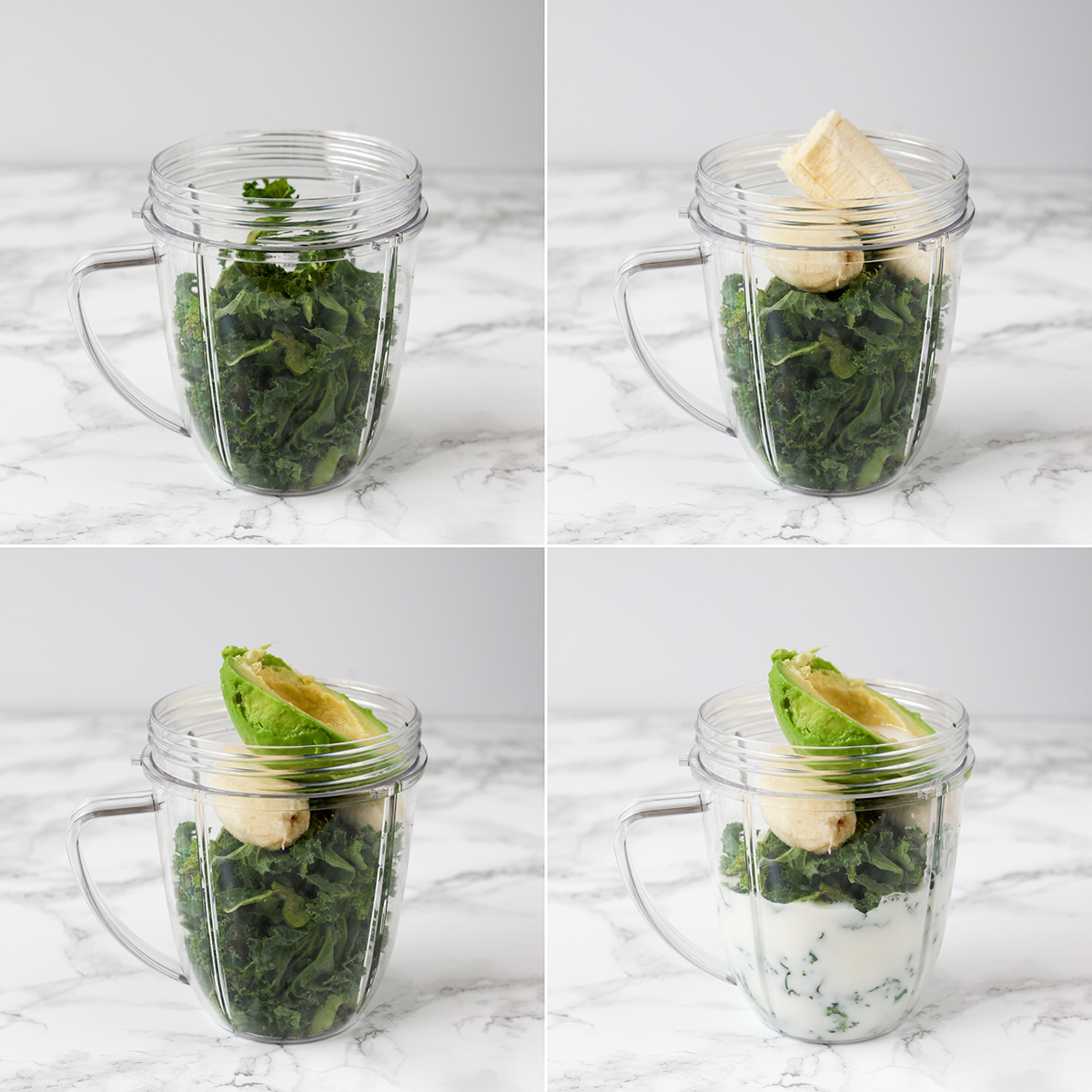 Healthy mint choc chip smoothie step2 collage