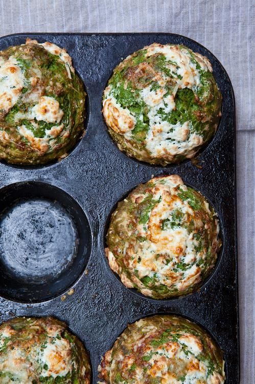Kale goat cheese breakfast muffins