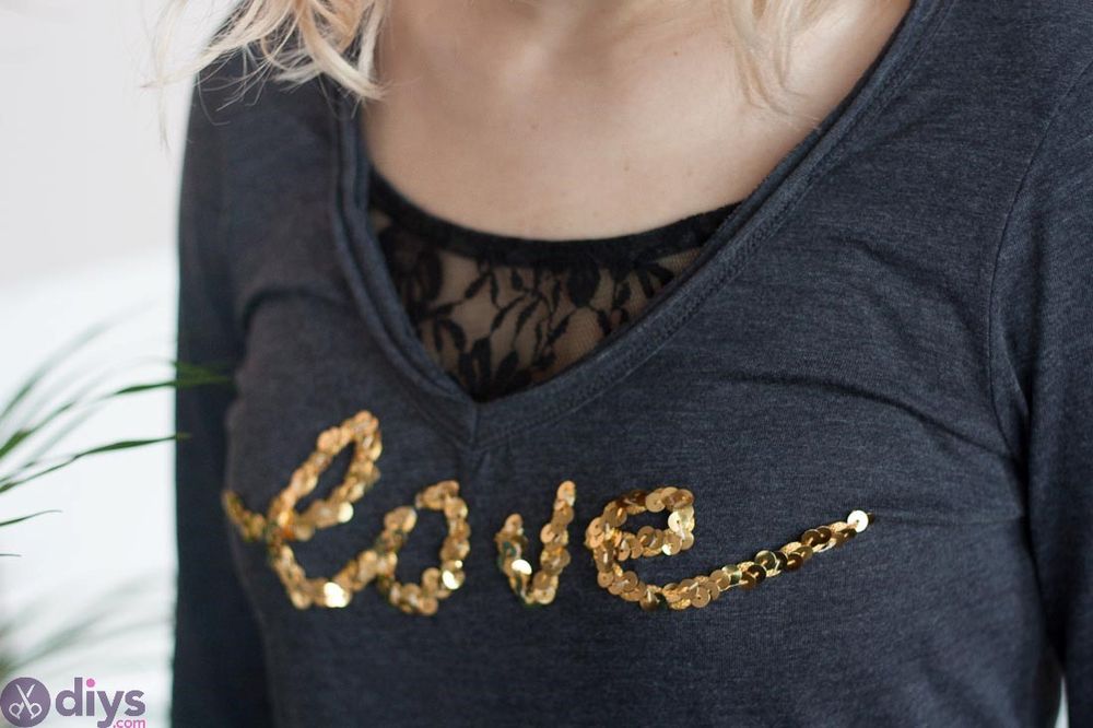 Love sequin shirt valentine craft ideas