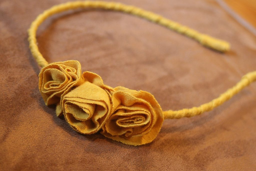 Material flower hairband