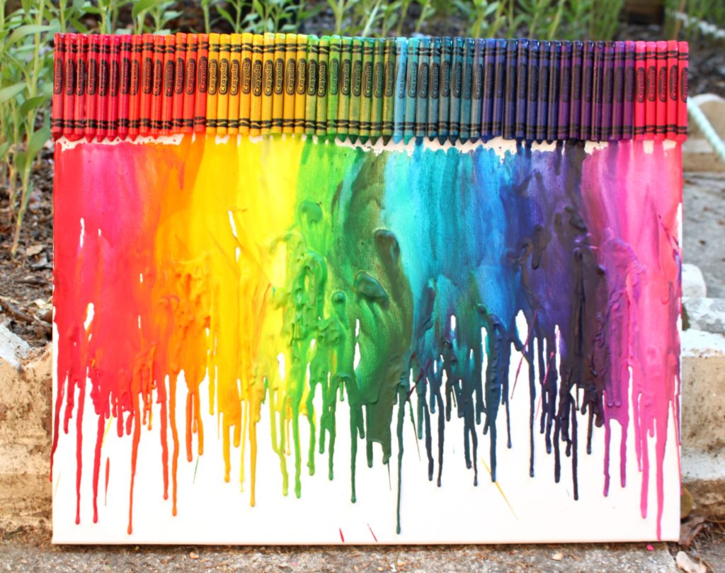 Melted crayon rainbow