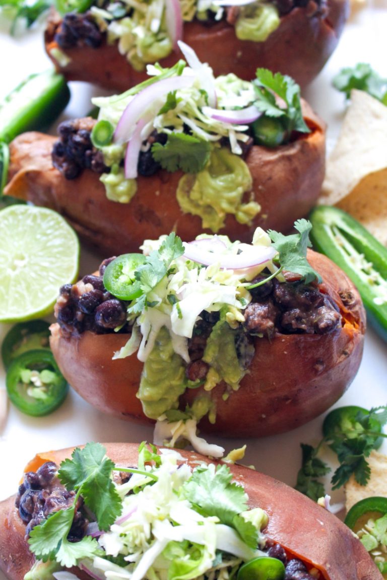 Baked Sweet Potatoes Recipe - Mexican Stuffed Style