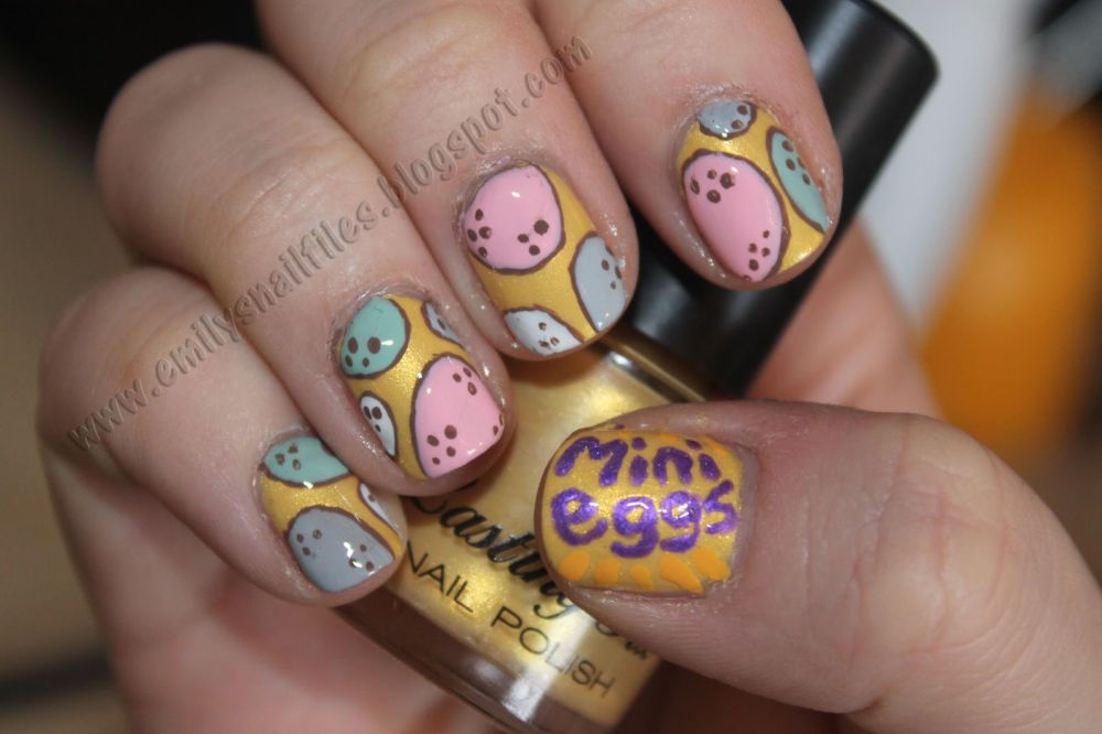 Mini eggs nail art