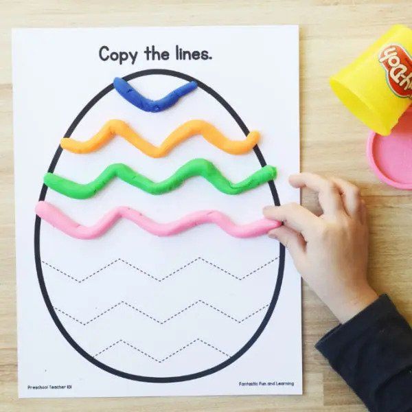 Pattern Eggs Fine Motor Mats - Free Printable Easter Activities for Kids