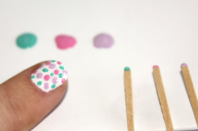 Pastel Polka Dots - Cute Easter Nails