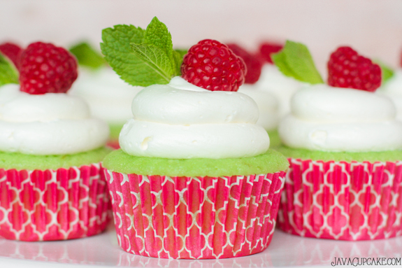 Raspberry mojito cupcakes