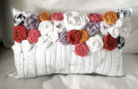 Recycled roses pillow