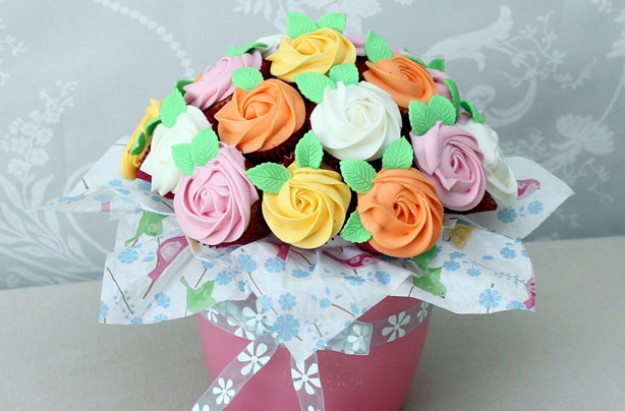 Rose bouquet cupcakes