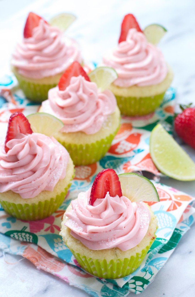 Strawberry margarita cupcakes
