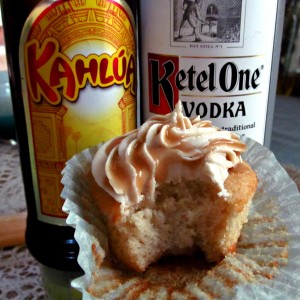 White russian cupcake