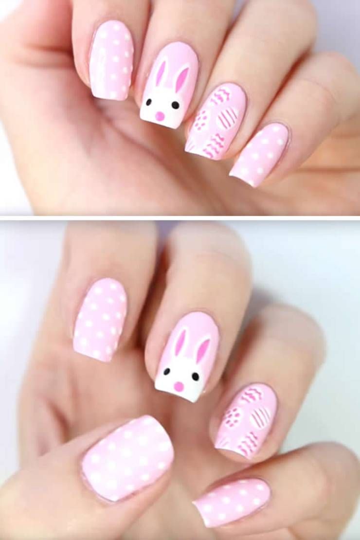 Baby Pink - Easter Acrylic Nail Art
