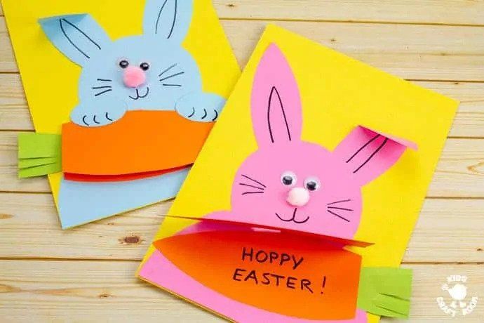 Carrot Nibbling Bunnies - Funny Easter Cards to Make