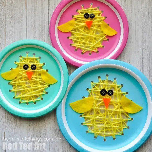 Sewing Chicks - Paper Plate Crafts for Easter