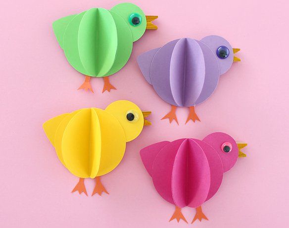 Chick Clothespins - 3D Construction Paper Easter Crafts
