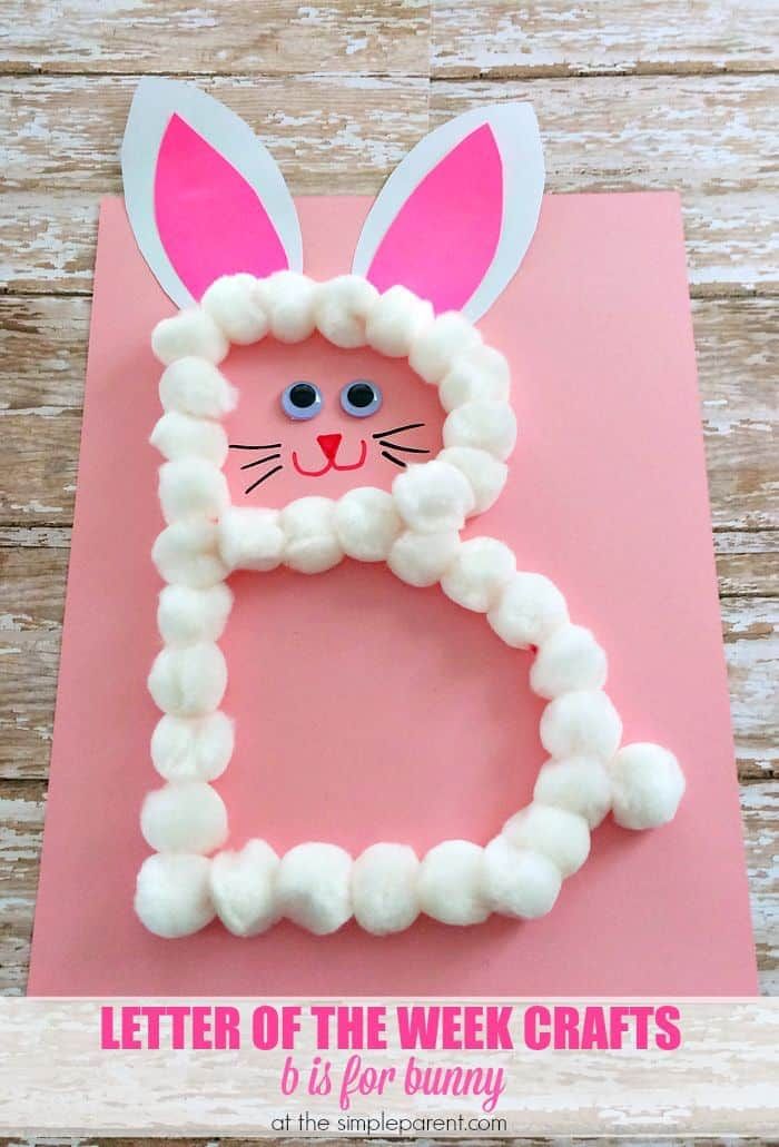 Cotton Ball Bunny - Easter Crafts for 1 Year Olds