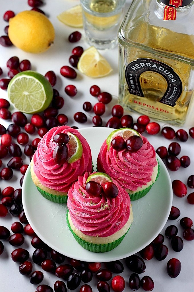 Cranberry margarita cupcakes