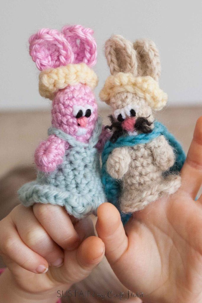 Crochet Bunny Finger Puppets - Easter Crafts for Teens