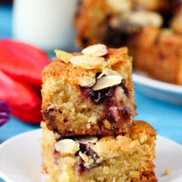 Cropped cherry and almond blondies finished square jpg