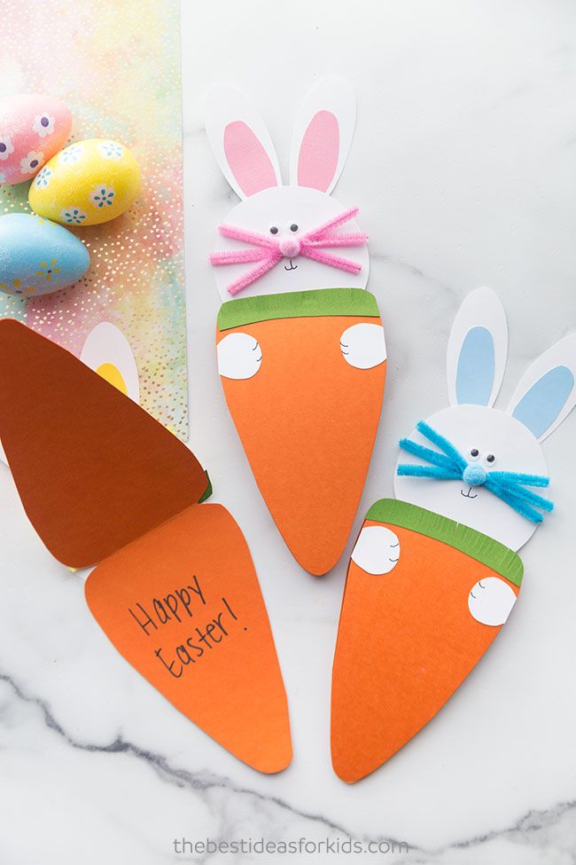 Diy bunny carrot cards