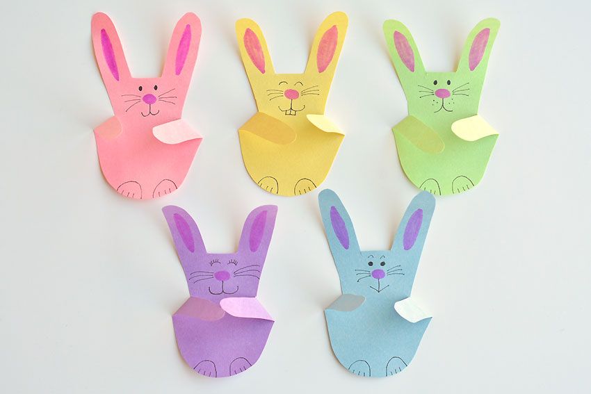 Handprint Bunnies - Easter Crafts for Kindergarteners