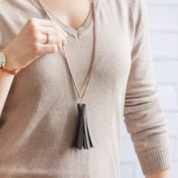 DIY Long Leather Tassel Necklace