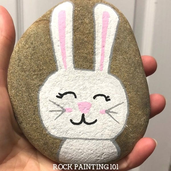 Diy painted bunny rocks