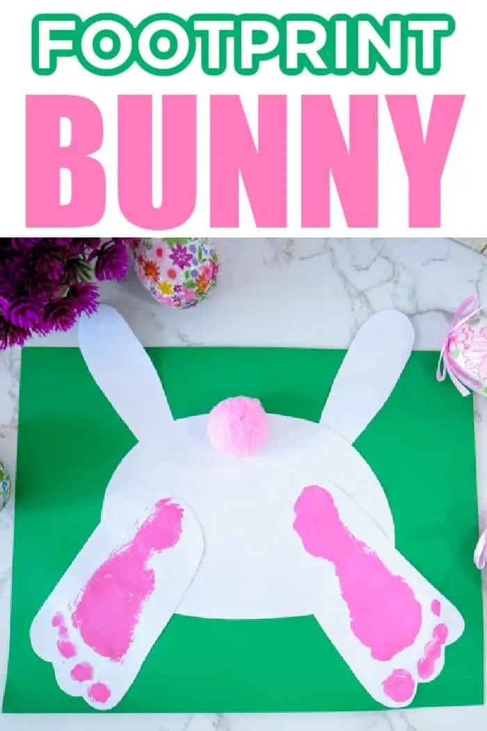 Preschool Easter Bunny Crafts with Footprints