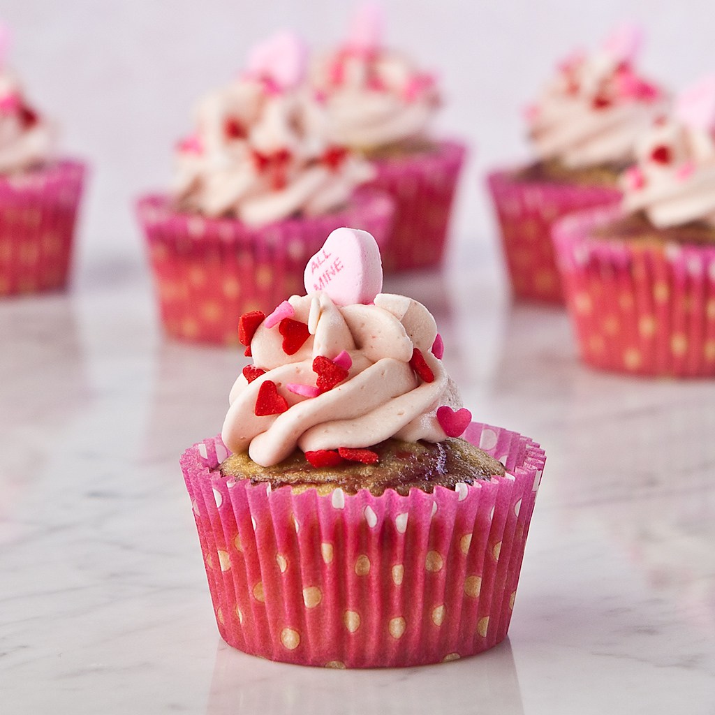 Gluten-free Vanilla Raspberry Swirl Valentine's Day Cupcakes