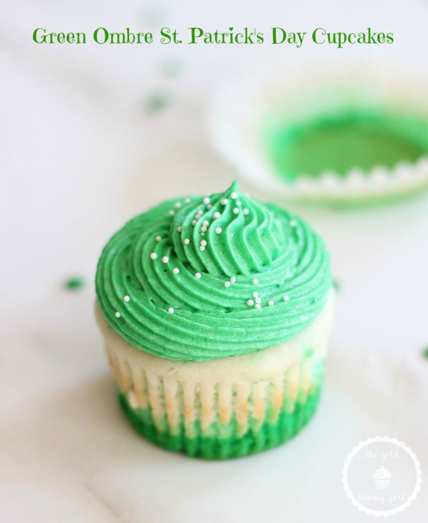 St. Patrick's Day Green Ombre Cupcakes