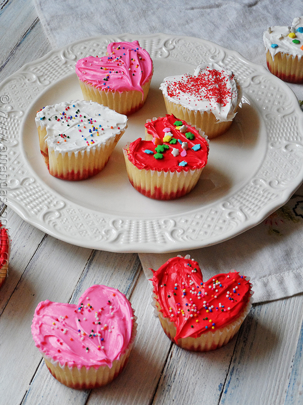 Heart-Shaped Valentine's Day Cupcakes