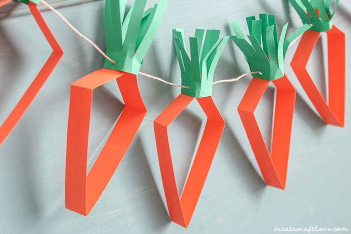 Paper Carrots - Easter Garland for Mantle