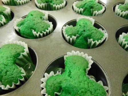 St. Patrick's Day Cupcake - Shamrocks