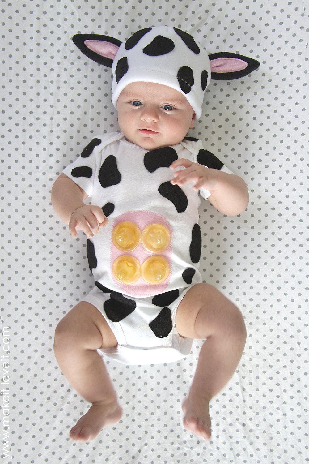 Simple diy baby cow costume with an udder 41