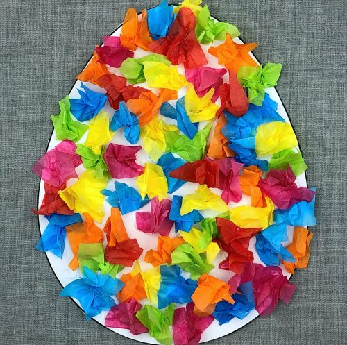 Tissue Paper Easter Eggs Crafts for Preschool