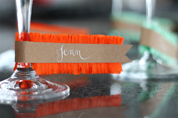 Wine glass name tags close