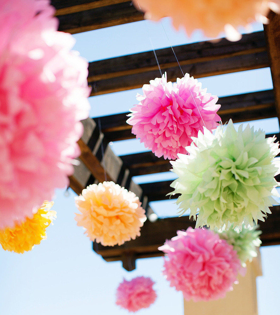 tissue paper pom poms