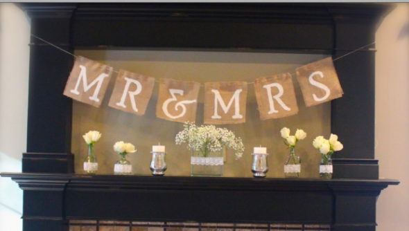 15 mr mrs burlap banner