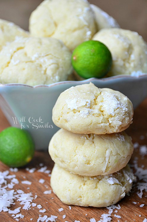 Chewy key lime coconut cookies