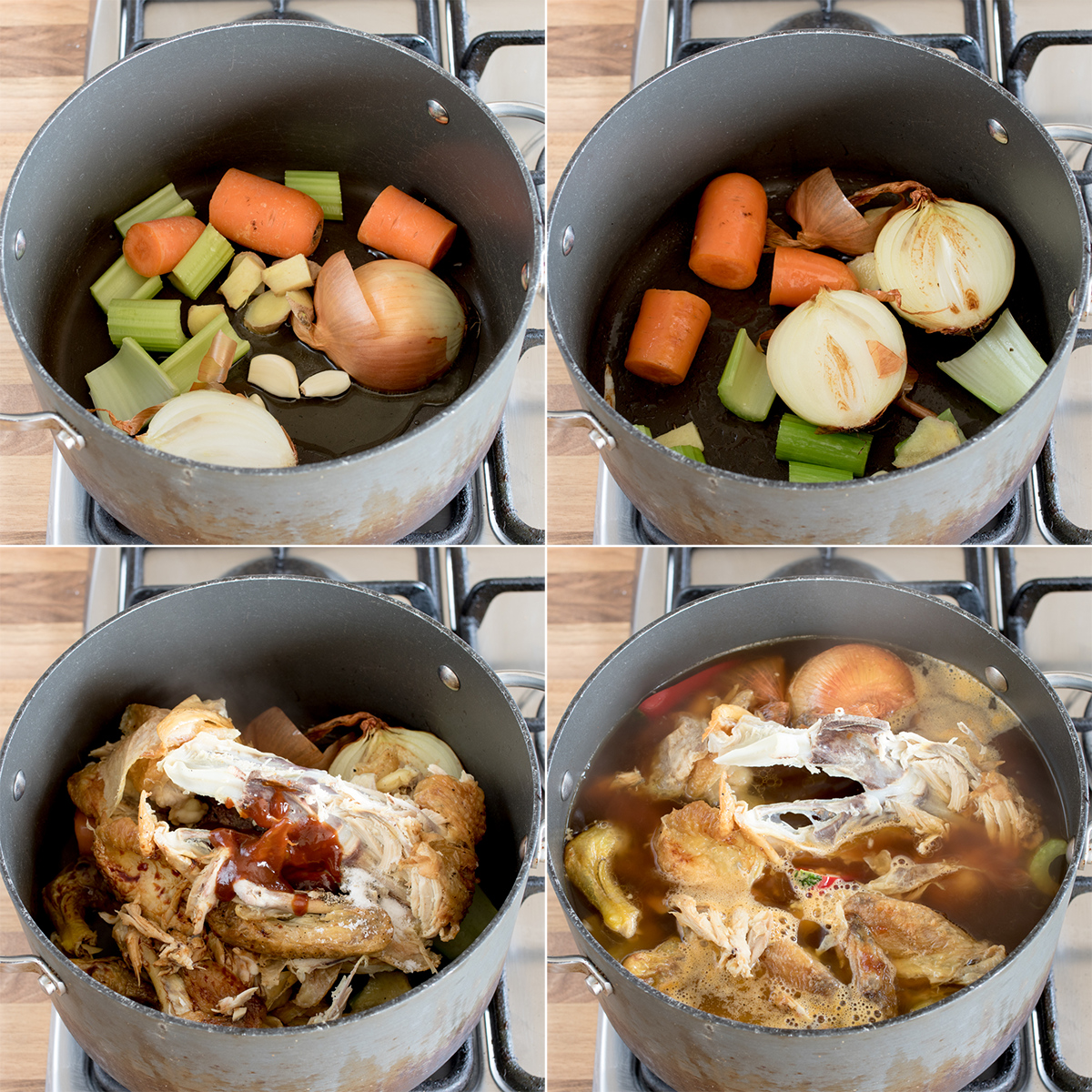 Chicken ramen soup step3 collage