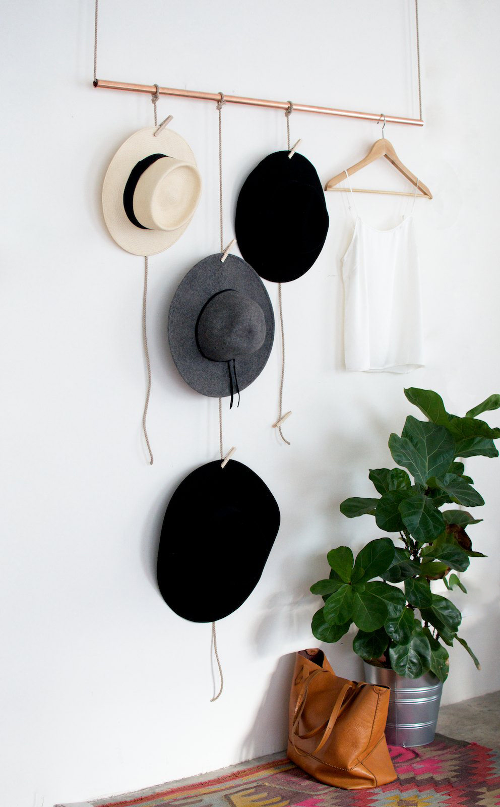 Diy copper hat rack