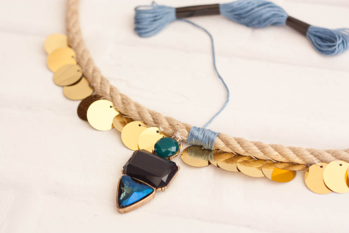 Diy rope statement necklace wrap 1