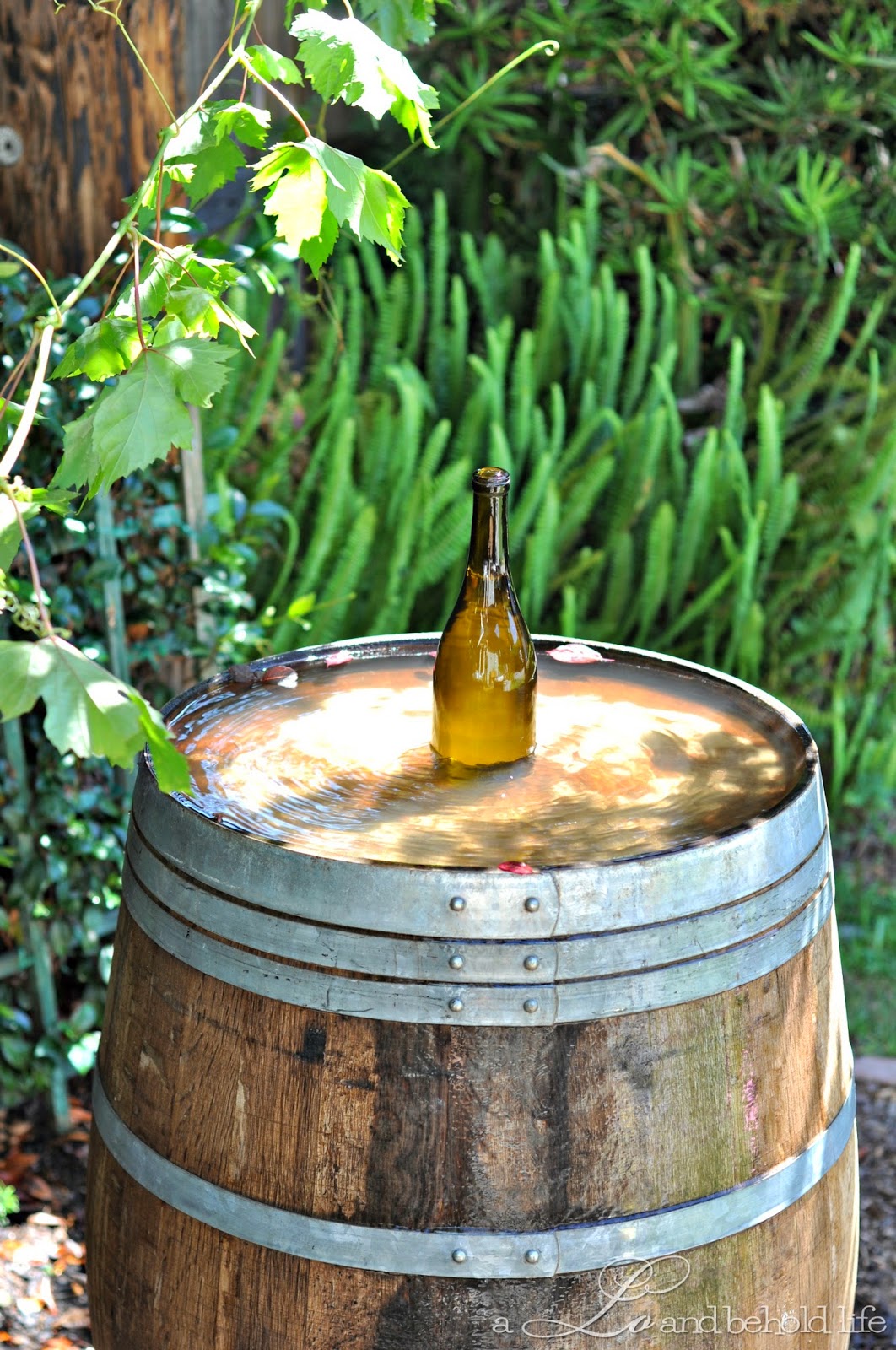 Diy wine barrel water fountain