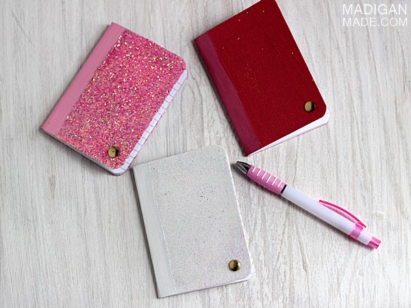 Glitter notebooks
