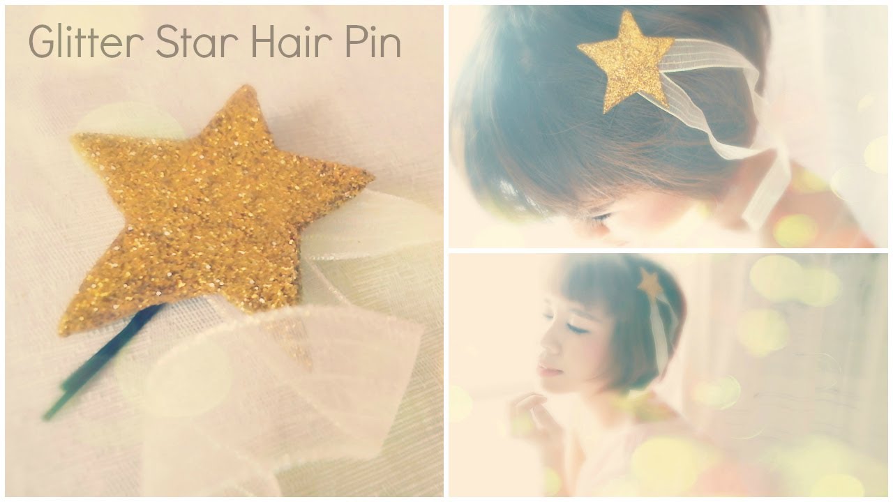 Glitter star hair pin