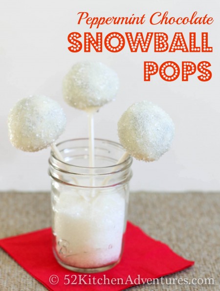 Peppermint chocolate snowball pops