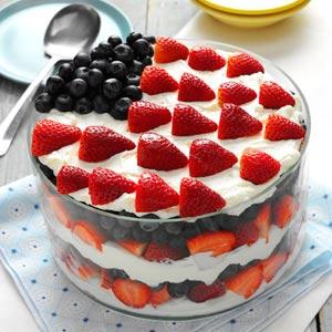 Red white and blue whipped salad