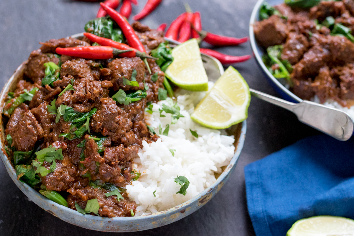 A spicy slow-cooked curry with fall-apart beef. Packed full of flavor!